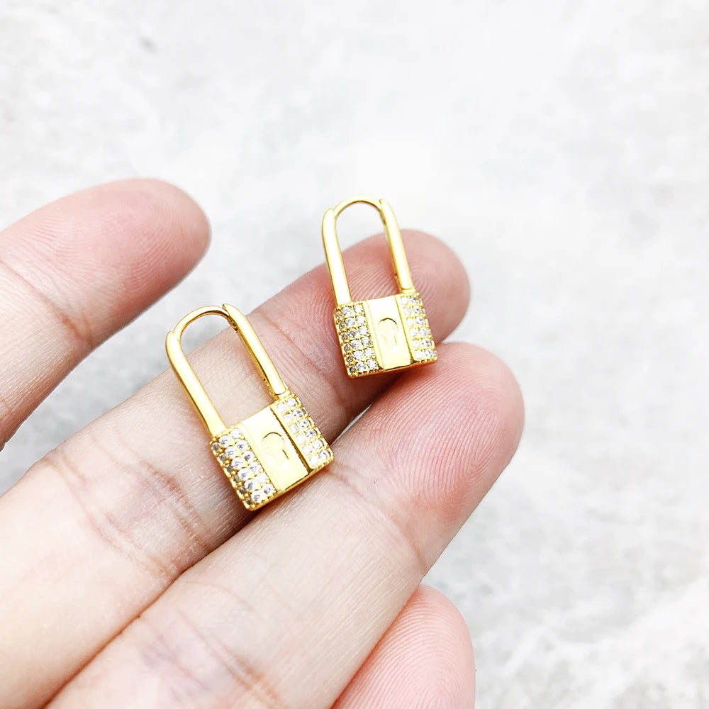 Hinged Hoop Love Lock Earring,Europe Style Glam Fashion Good Jewerly for Women Brand New Romantic Gift in 925 Sterling Silver