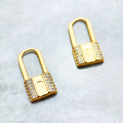 Hinged Hoop Love Lock Earring,Europe Style Glam Fashion Good Jewerly for Women Brand New Romantic Gift in 925 Sterling Silver