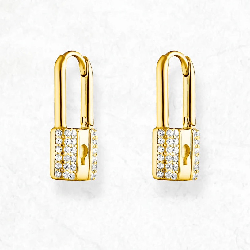 Minimal Love Lock Hoop Earrings (925 Silver)